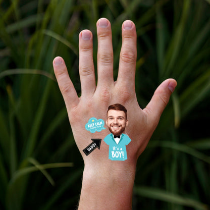 Funny Face Tattoos for Weddings, Birthdays, Bachelor & Bachelorette Parties - 2"x 2"