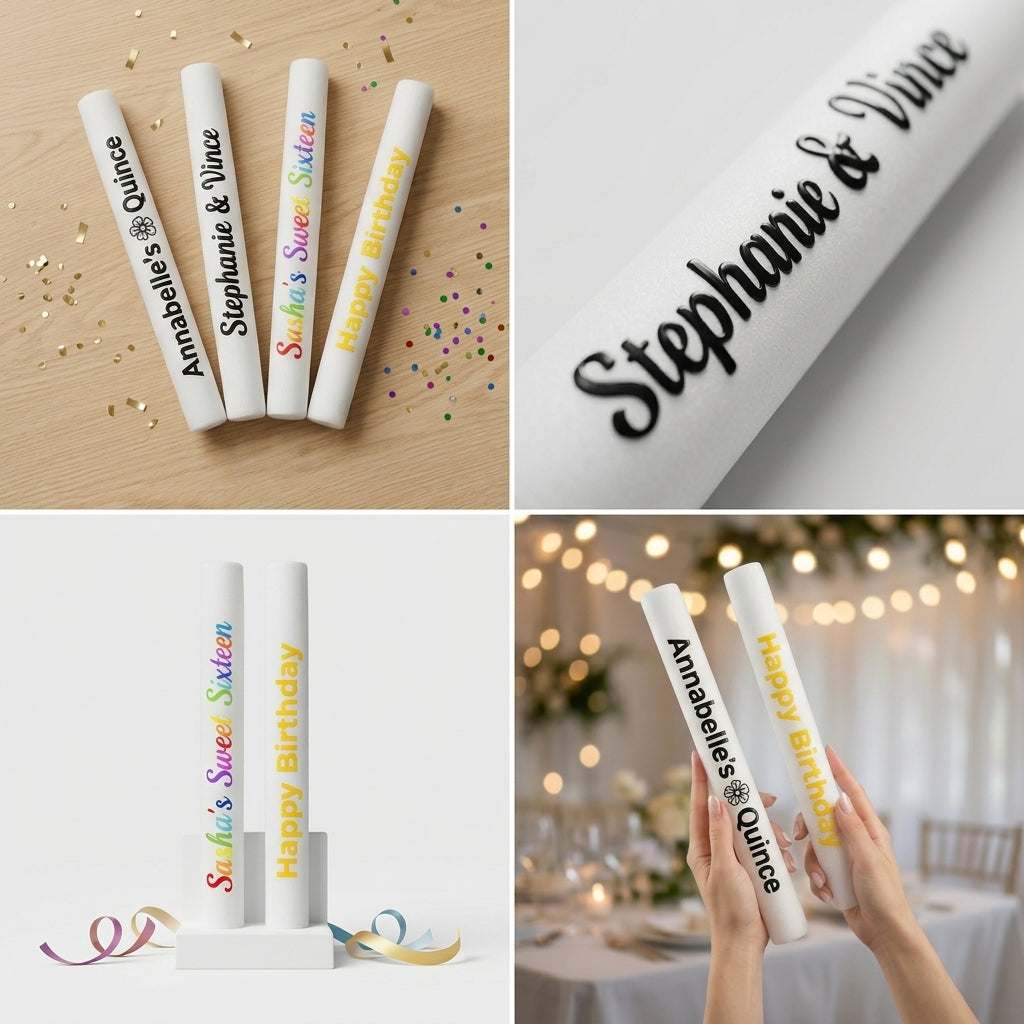 Embossed Multi-Color LED Foam Sticks – Flashing Light Up Party Favors