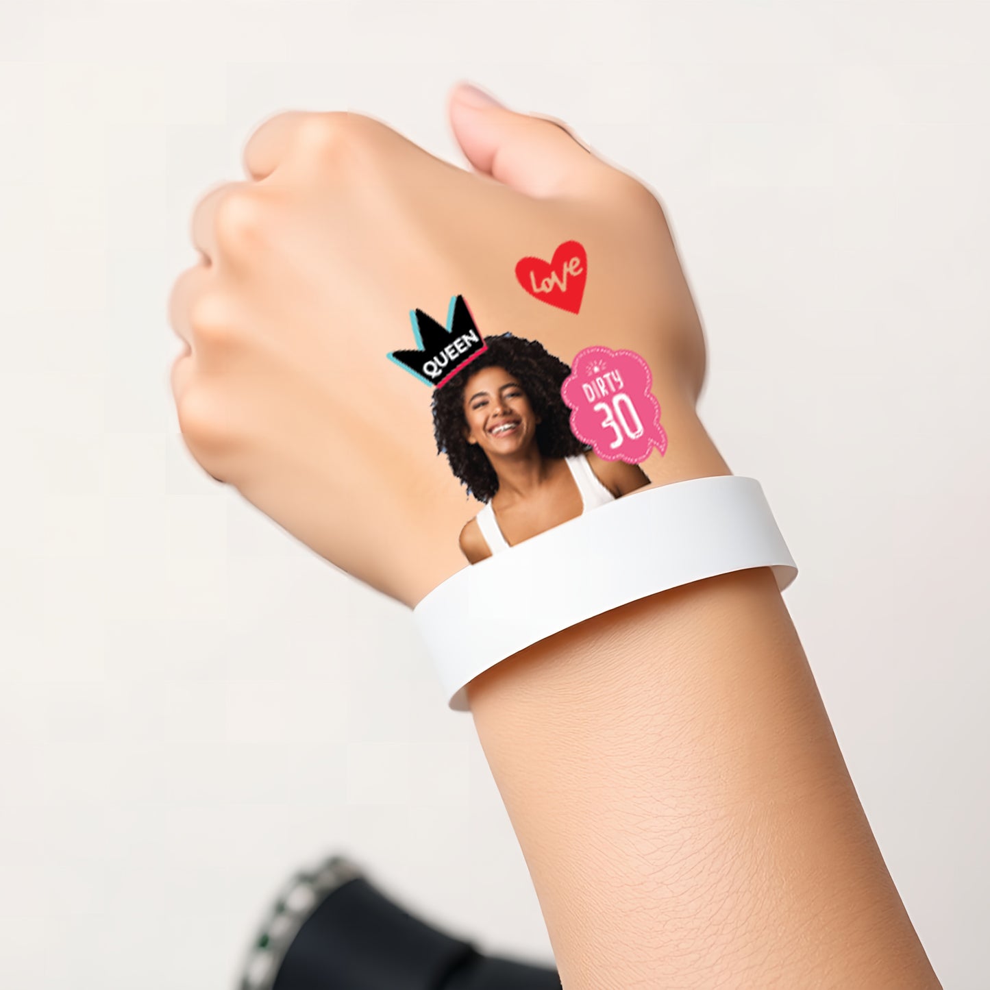 Funny Face Tattoos for Weddings, Birthdays, Bachelor & Bachelorette Parties - 2"x 2"