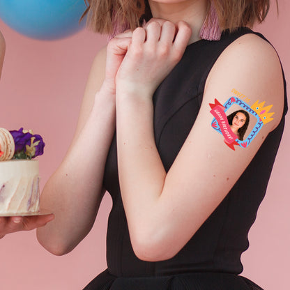 Funny Face Tattoos for Weddings, Birthdays, Bachelor & Bachelorette Parties - 2"x 2"